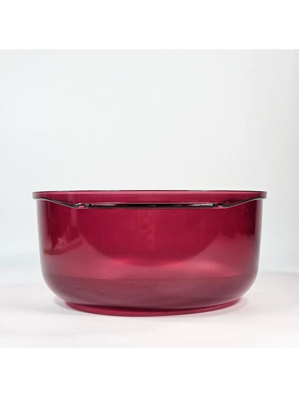 Tupperware Microwave Casserole Dish Cranberry Red Translucent Round Cooker 9in
